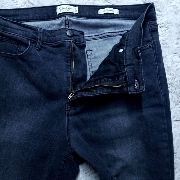 Jessica Simpson Jeans Womens 12/31 Black High Rise Crop Boot Dark Wash Denim - Picture 7 of 12